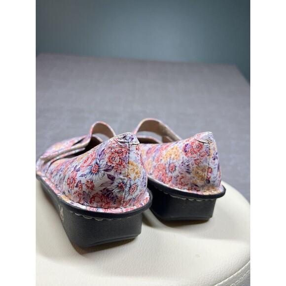 Algeria Pink Floral rose Mary Jane Comfort Clog Shoe Womens Size 38 FEL-346 - Picture 5 of 7